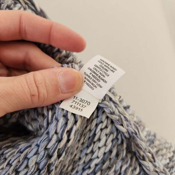 J. Jill Knit Cardigan Sweater 100% Cotton Blue Grey Open Front Women's S - Picture 7 of 7